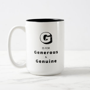 Bicolor Taza de elogios de lujo personalizada Generosa G