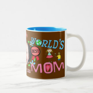 Bicolor Taza de encargo de la foto de la mamá del día de