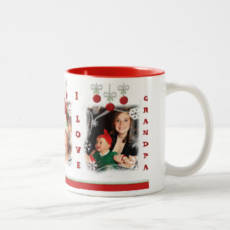 Bicolor Taza de encargo del abuelo del navidad de la foto