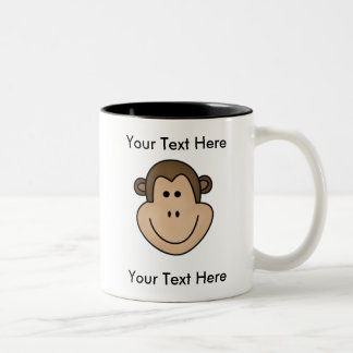 Bicolor Taza de encargo del mono - personalizable