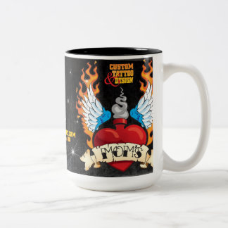 Bicolor TAZA de encargo del tatuaje de la MAMÁ