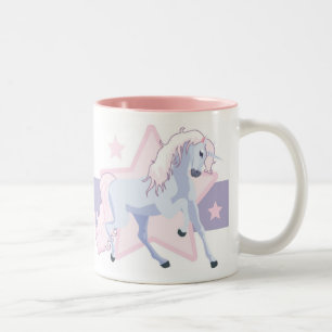 Bicolor Taza de encargo del unicornio con su nombre