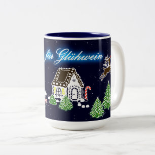 Bicolor Taza de encargo para el vino reflexionado