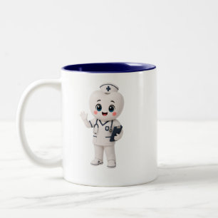 Bicolor Taza de enfermera Kawaii linda Regalo de enferme