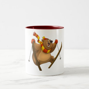 Bicolor Taza de esquí del oso
