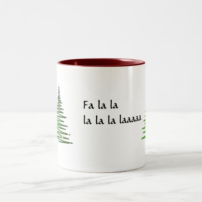 Bicolor Taza de Fa la la Navidad (Centro)