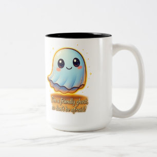 Bicolor Taza de fantasma amistoso lindo – “Soy un fantasma