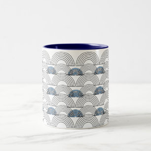 Bicolor Taza de Felicidad Minimalista Taza de Café Perso