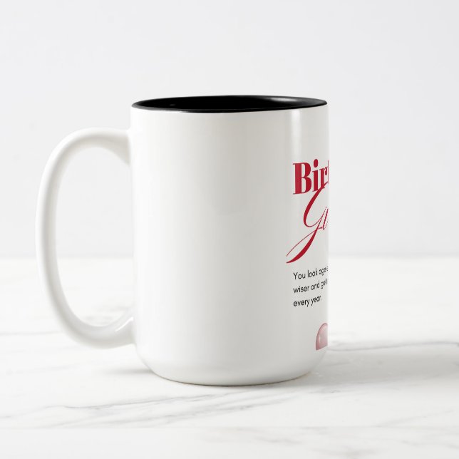 Bicolor Taza de Feliz Cumpleaños (Izquierda)