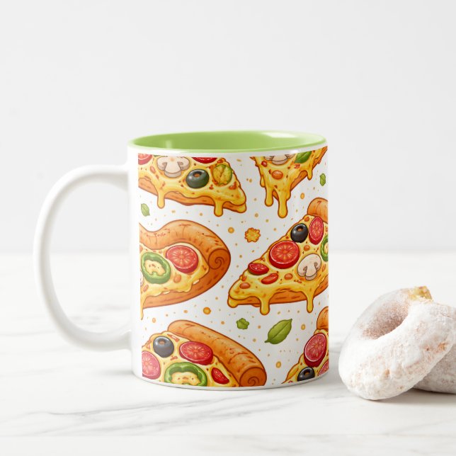 Bicolor Taza de fiesta personalizada (Con donut)