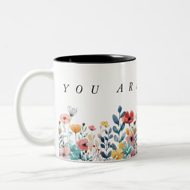 Bicolor taza de flores personalizada (Izquierda)