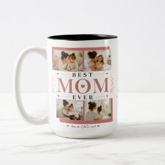 Bicolor Taza de Foto con el Mejor Mensaje Personalizado pa