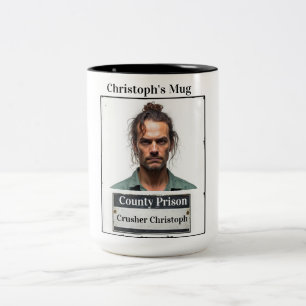 Bicolor Taza de foto con nombre personalizable divertida f