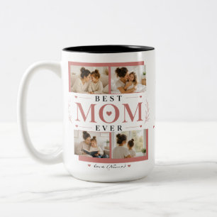 Bicolor Taza de Foto de la Mejor Mamá del Mundo Personaliz