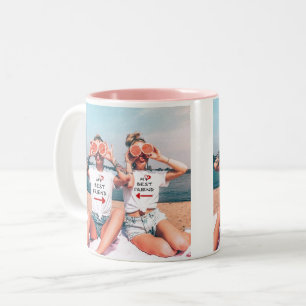 Bicolor Taza de Foto Mejor Amigo Para Siempre