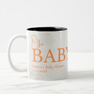 Bicolor taza de foto para baby shower oh baby.