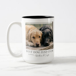 Bicolor Taza de foto para el mejor papá de perros que jamá