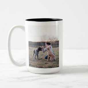 Bicolor Taza de Foto Personalizada con Texto - Café Person
