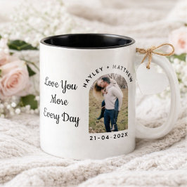 Bicolor Taza de foto personalizada de San Valentín
