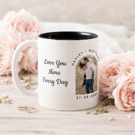 Bicolor Taza de Foto Personalizada de San Valentín para Pa