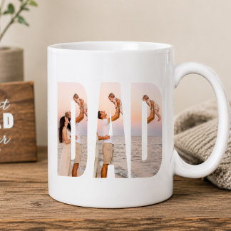 Bicolor Taza de foto personalizada para el Día del Padre p