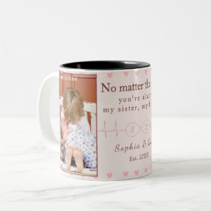 Bicolor Taza de foto personalizada para hermanas – Regalo 
