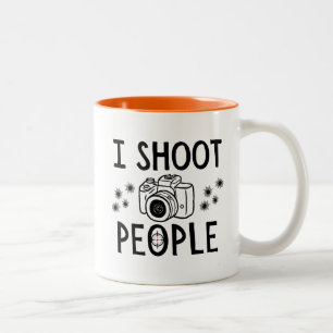 Bicolor taza de fotógrafo de fotografía de personas dispar