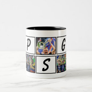 Bicolor Taza de fútbol personalizada de París, Campeones p