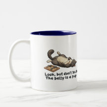 Taza de gatito sarcástico con barriga trampa