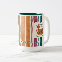 Bicolor Taza de gato personalizada para maestro | Nombre y