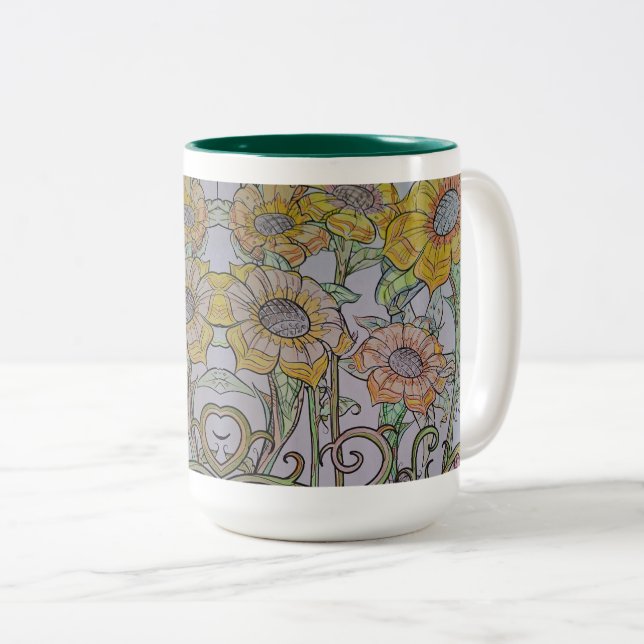 Bicolor Taza de Girasol (Anverso derecho)
