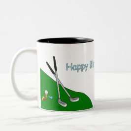 Bicolor Taza de golf y bolos de cumpleaños feliz
