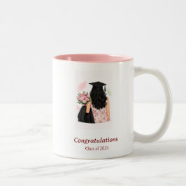 Bicolor Taza de graduación floral de la promoción de 2026 