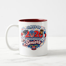 Bicolor Taza de graduación Semicuincentenaria 2026