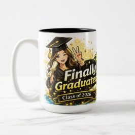 Bicolor Taza de Graduado por Fin Clase de 2026 Regalo