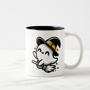 Bicolor Taza de Halloween de Bruja Fantasma Adorable en Es