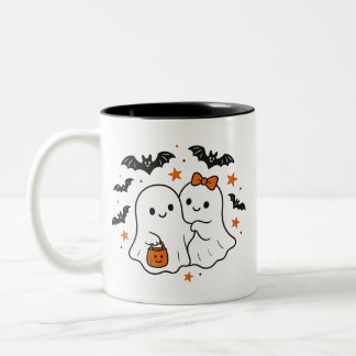 Bicolor Taza de Halloween de fantasma lindo | Taza de café