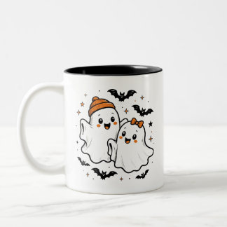 Bicolor Taza de Halloween de fantasma lindo | Taza de café
