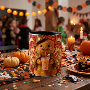 Bicolor Taza de Halloween de jengibre adorable