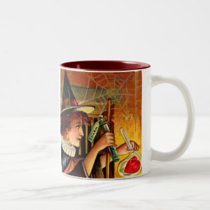 Bicolor Taza de Halloween del vintage
