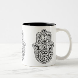 Bicolor Taza de Hamsa