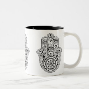 Bicolor Taza de Hamsa