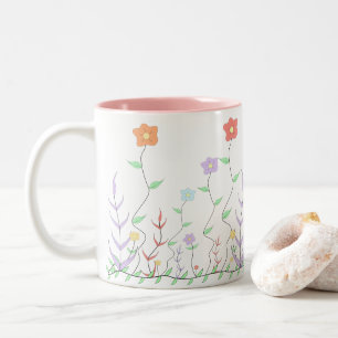 Bicolor Taza de hermosas flores silvestres