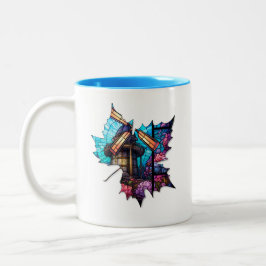 Bicolor Taza de hoja creativa para café o té