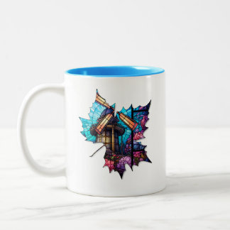 Bicolor Taza de hoja creativa para café o té