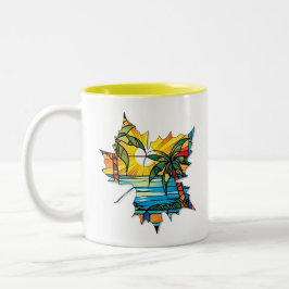 Bicolor Taza de hoja creativa para café o té