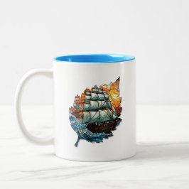 Bicolor Taza de hoja creativa para café o té