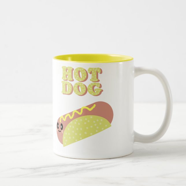 BICOLOR TAZA DE HOTDOG KAWAII MONA (Derecha)