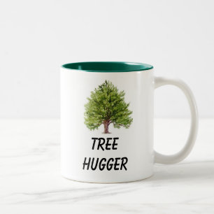 Bicolor Taza de Hugger del árbol