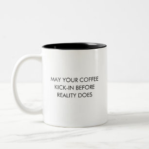 Bicolor Taza de humor de café de realidad